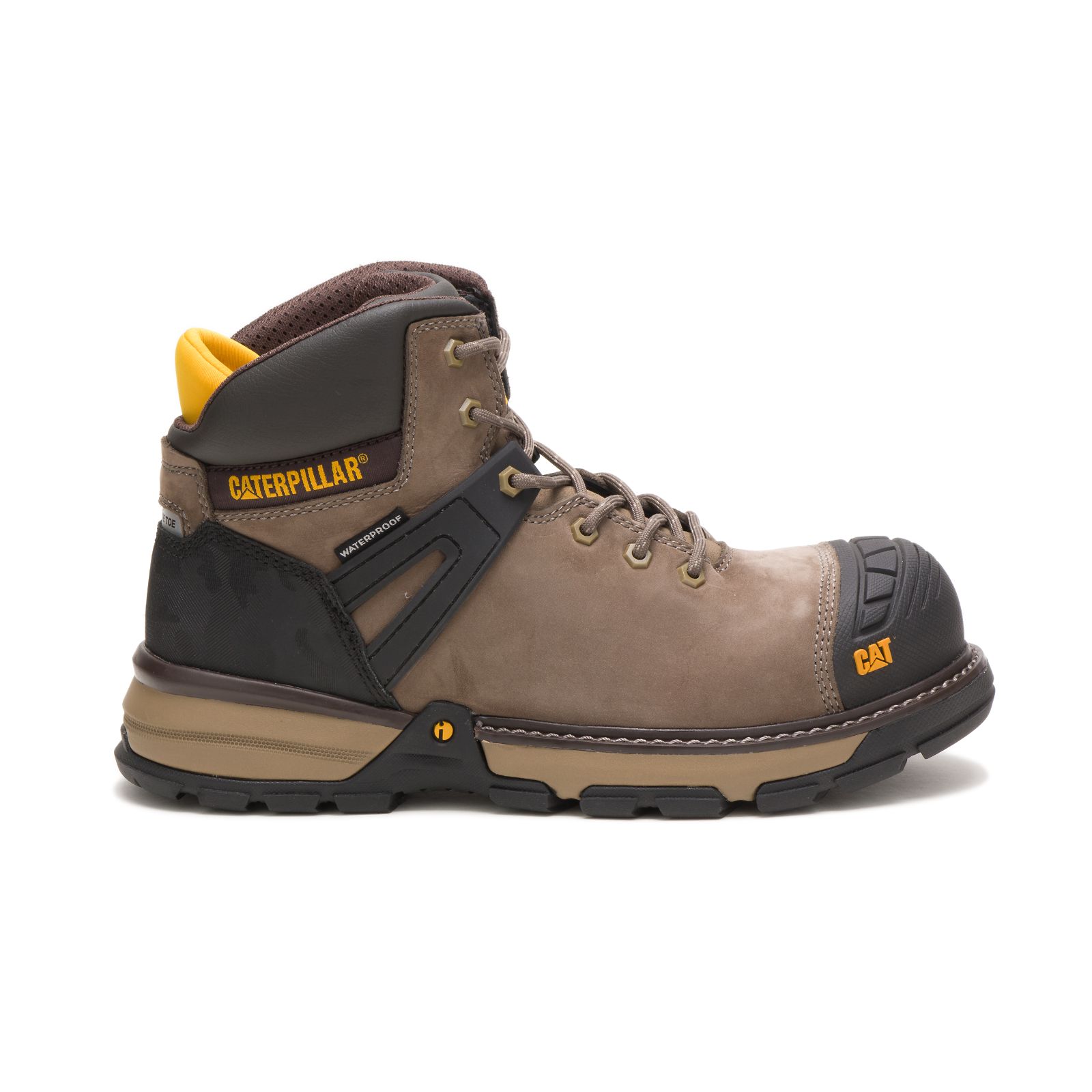 Caterpillar Men's Excavator Superlite Waterproof Nano Toe Work Boots Brown/Black CAT-20914